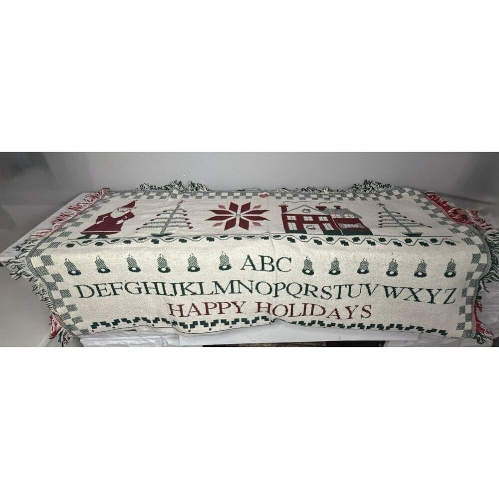 🎄 Vintage Crown Crafts Christmas Throw Blanket – Made in USA – New with Tag! 🎄 - Picture 2 of 7